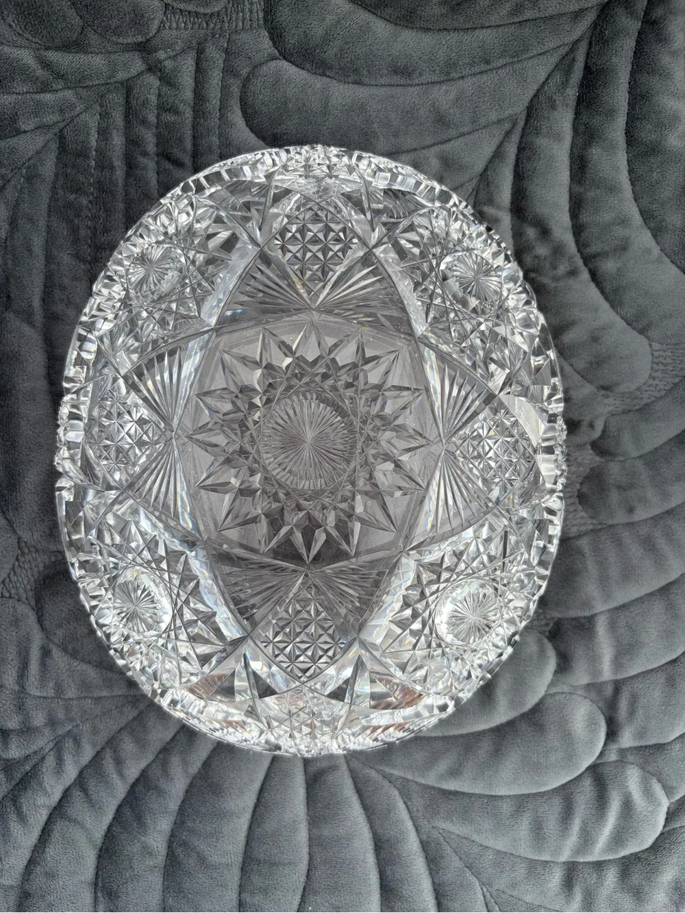 Pressed Cut Glass Pitcher - Clear Crystal-Look